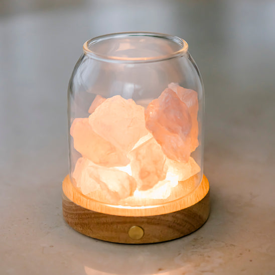 Crystal Light Diffuser with Cordless USB Wooden Base